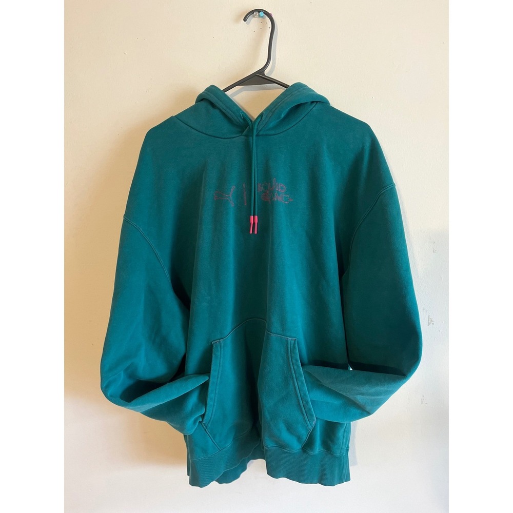 PUMA Squid Game Pullover Mens Hoodie Green Sz XL Casual Athletic